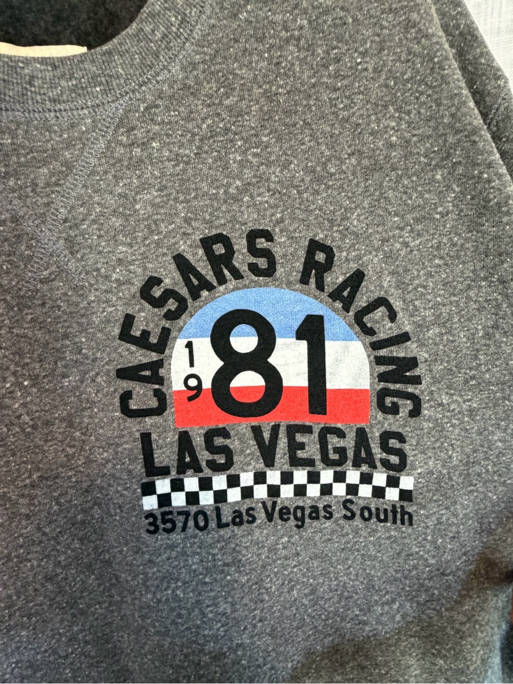 NWT Roots of Fight Caesars Racing 1981 Las Vegas Sweatshirt Grey L Vintage 80s - Picture 8 of 10